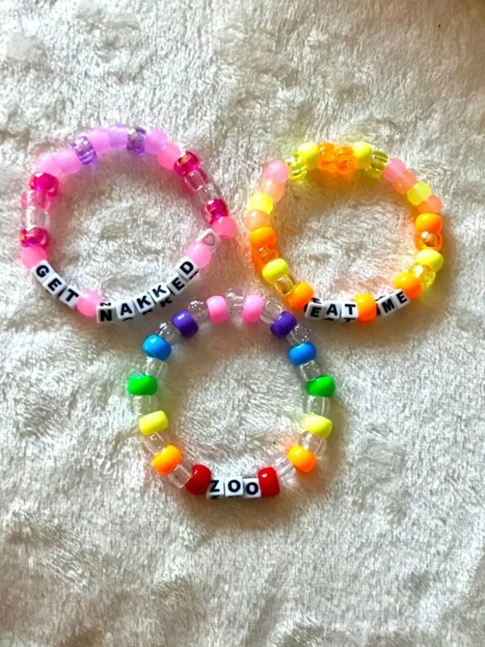 3 Custom Kandi Bracelet Set (3 Pack) – Personalized Rave Festival Jewelry